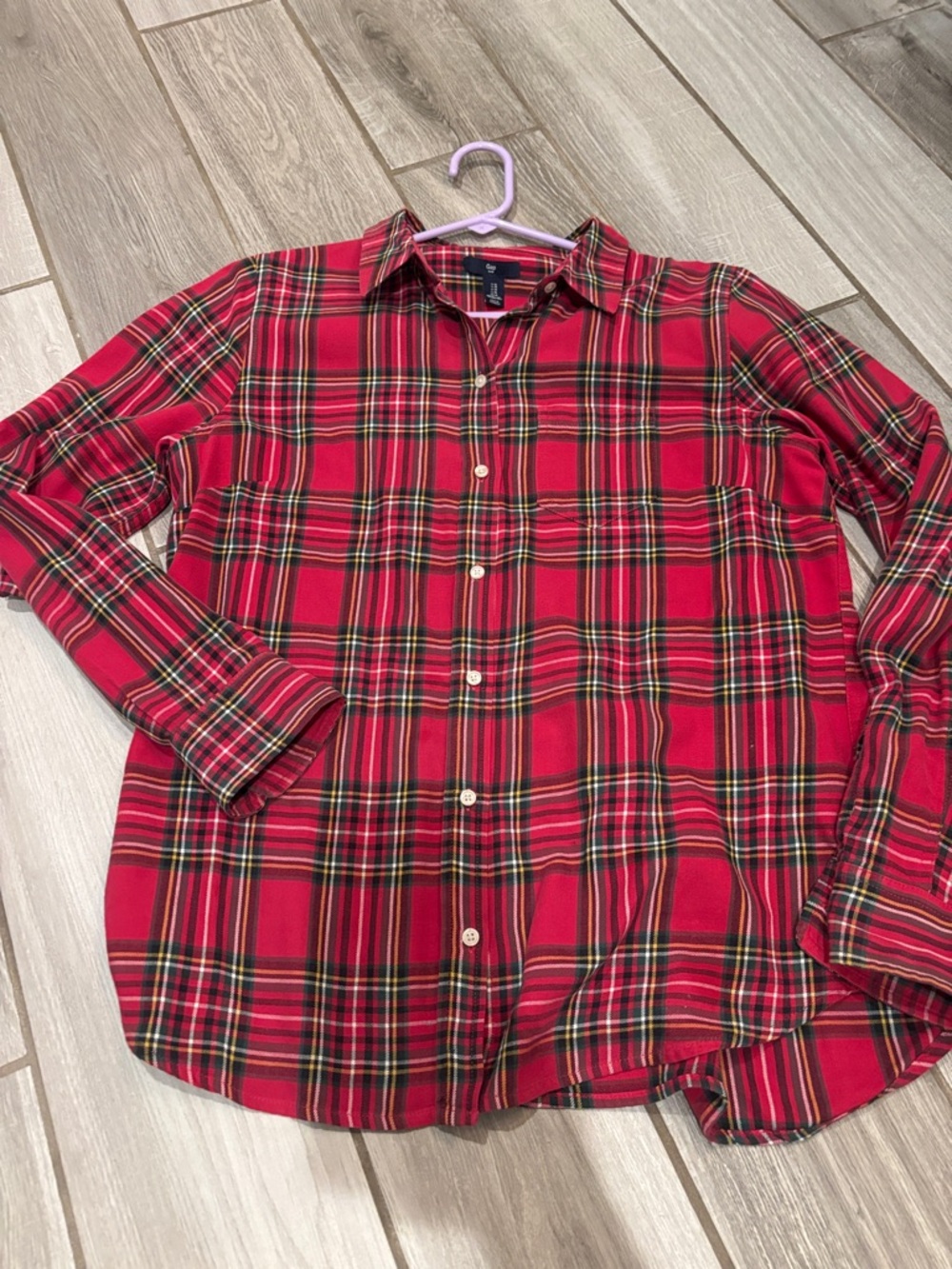 GAP Red Plaid Button-Down Shirt